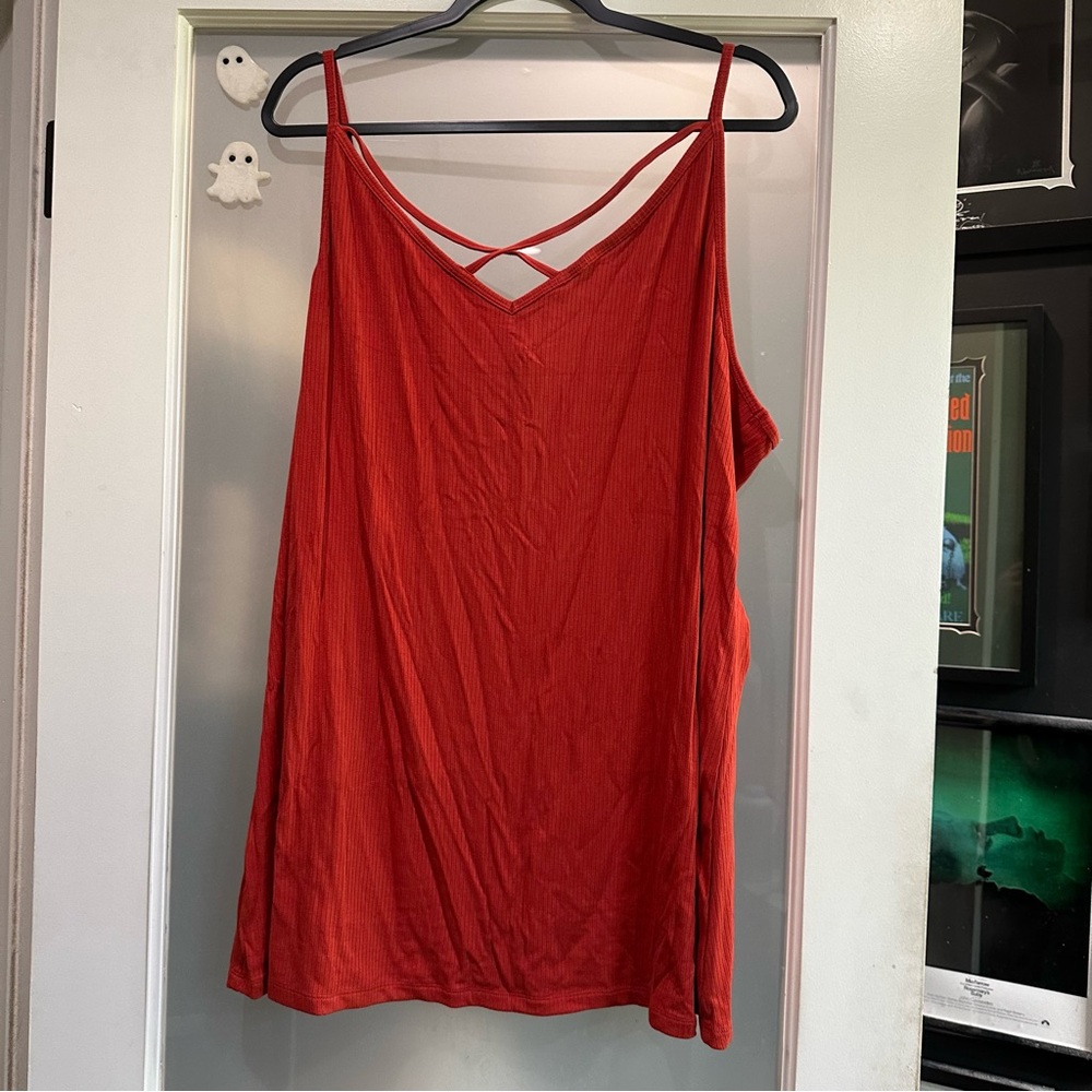 Torrid Everyday Rib V-Neck Cross Front Tank - Picture 3 of 6